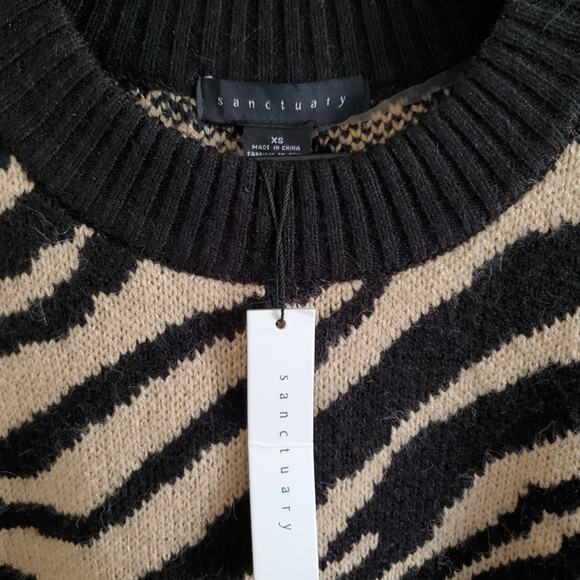 NWT Sanctuary tiger striped oversized sweater - Picture 3 of 3